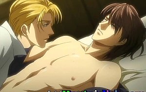 Sexy anime gay man with a muscular body having anal sex