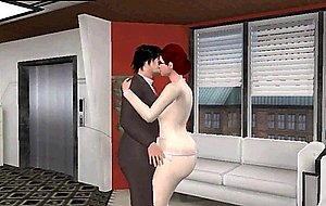 D shemale secretary sucks cock and gets fucked