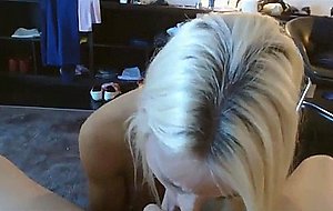 Gorgeous blonde babe sucking