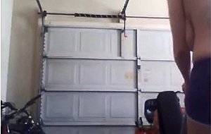 Topless boxing workout  