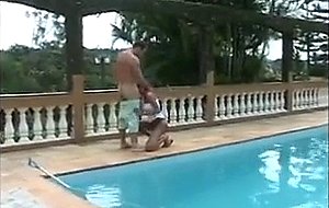 Passionate anal with a redhead by pool