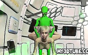 Busty inked 3d babe getting fucked intense by an alien