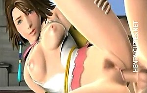 Busty 3d anime cutie gets nailed outdoors