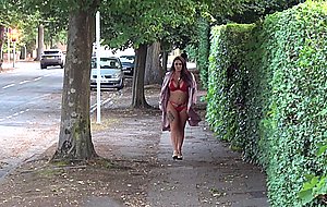 Some sweet slut walking around town naked