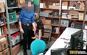 Nervous teen shoplifter has to fuck a cop to avoid jail