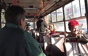 Blonde fucked in public bus by day