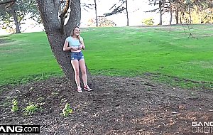 Horny alyssa cole sucks cock in the park