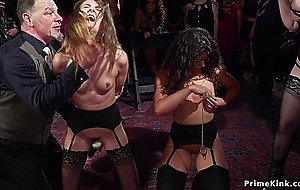 Bdsm orgy party with interracial anal