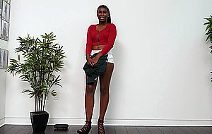 Ebony teen fuck and suck in her 1st video