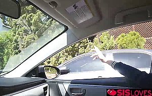 Charity Crawford gives stepbro a head in the car