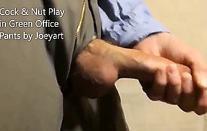 Joeyart playing with his weenie in his officoffice  