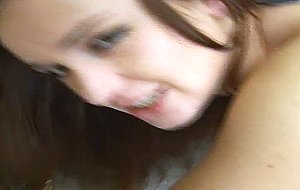Teen slut with a hairy pussy gets a hardcore fuck and suck