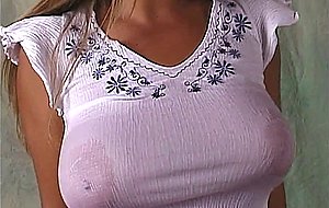 Christina model big tits belly shirt panties