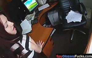 Pov eurochick pussybanged at the office  