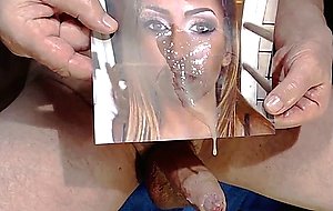 Naughty chick gets her face covered with cum  