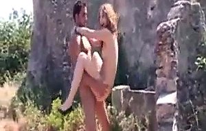 Red head gets fucked along side of road amateur video