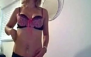 Young girls play in front of webcam