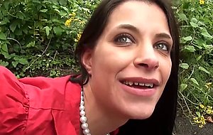 French slut fucked by a big dick on the street