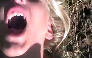 Outdoor anal cherry popping