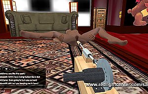 Interracial virtual sex between a white and black avatar