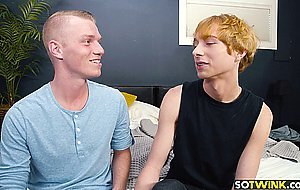Cute twinks meet up for passionate bareback anal fuck
