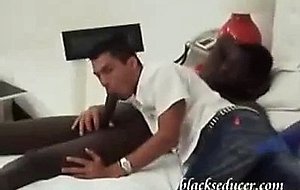 Horny black man gives cute white boy some nasty rectal ...