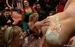 Food fetish in bdsm orgy party