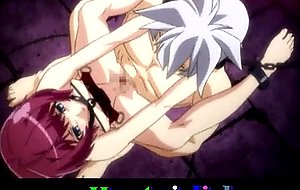 Tied up hentai gay twink gets hardcore fucked at night