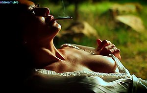Smoking sandra romain fingering her twat at the park —  