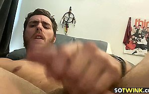 Seductive stud enjoys solo masturbation sex on camera