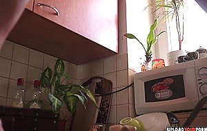 Mature does a fantastic striptease in the kitchen