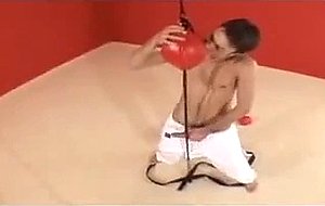 Tough fighter and his anal beads
