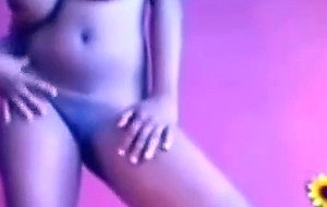 Sexy ebony with massive boobs teasing