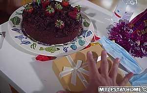 Stepmom Misha Maver surprise birthday sex