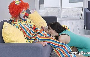 Wifes hot sucky fucky after party with the clown