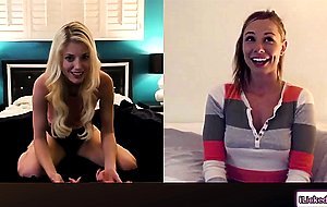 Lesbian babe video chats and masturbates