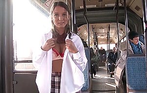 Young girl has anal sex on the public bus