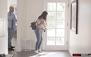 Asian stepdaughter wets herself and fucked by her old stepdad