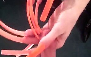 Homemade CD with long nails sucking