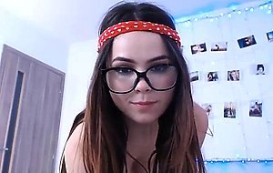 busty teen with glasses enjoys lovense lush