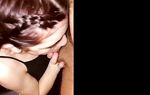 Adorable teen sucking and swallowing like a pro