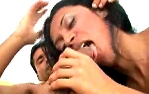 Brazilian tranny face & ass fucked