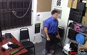 Scared teen shoplifter punish fucked by dirty LP officer on CCTV