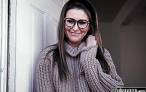 Nerdy girl reunites and licking her former college gfs pussy