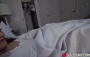 Stepbrother jerking off beside his sexy stepsister