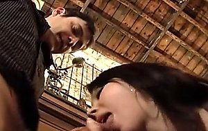 French waitress milka gets anal and facial