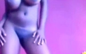 Gorgeous ebony girl with huge tits on webcam!