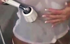 Teen in the tub toys her ass