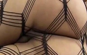Tranny In Fishnet Gets Ass Screwed Well