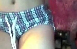 Busty girl stripping on webcam